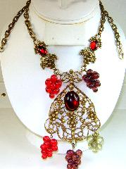 Multiple Colors Cabochons Plastic Necklace
