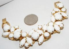 White (chalk Or Milk) Navettes Bracelet 5 Link