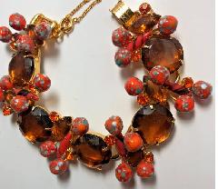 Orange Dentelle Striped Bracelet 5 Link