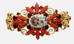 Multiple Colors Cabochons Painted (hand/Transfer) Bracelet Clamper