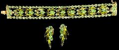 Green Navettes Bracelet Flat Push In