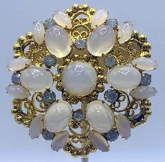 Multiple Colors Cabochons Belt Buckle
