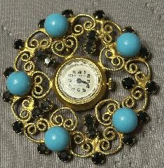 Turquoise Cabochons Pin Pendant
