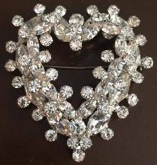Clear Navettes Brooch