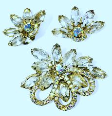 Clear Navettes Brooch