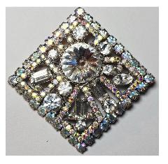 Clear Baguettes Rivoli/Margarita Brooch