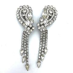 Clear Pear Earrings Clip