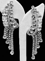 Clear Emerald Cut Earrings Clip