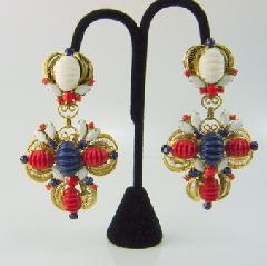 Patriotic Cabochons Plastic Earrings Clip