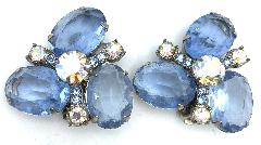 Blue Oval Earrings Clip