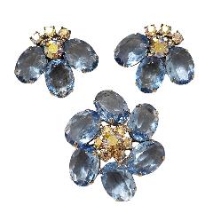 Blue Oval Brooch