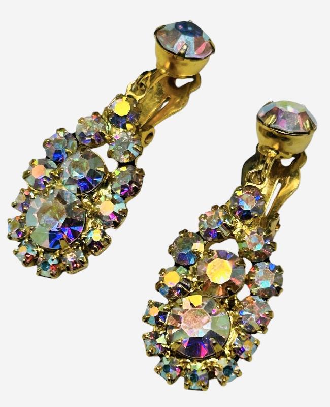 Front view of AB Chatons Only Earrings Clip