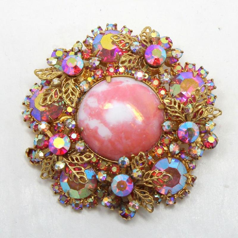 Front view of Pink Cabochons Multi-Color/Shaded Pin Pendant