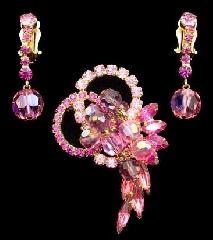 Pink Chatons Only Earrings Clip