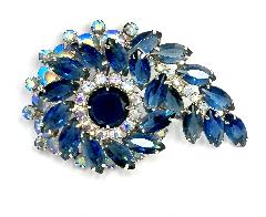 Blue Navettes Brooch
