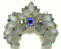 Blue Navettes Frosted Brooch