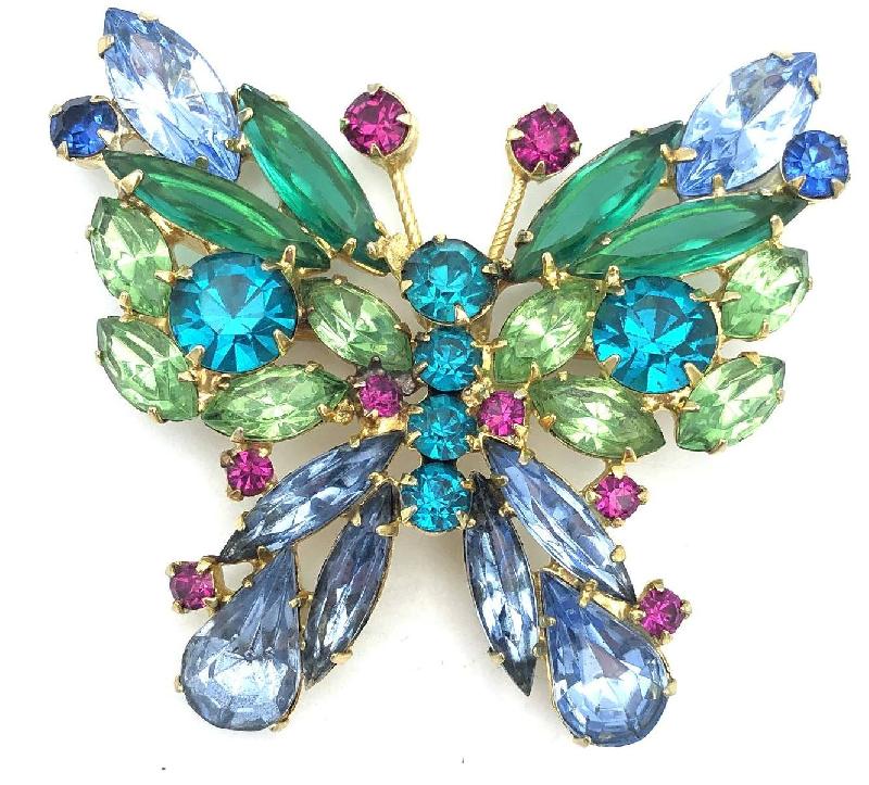 Front view of Blue Pear Brooch