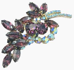 Purple (cardinal) Navettes Brooch
