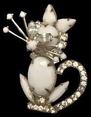 White (chalk Or Milk) Pear Brooch