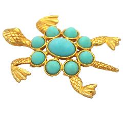 Turquoise Cabochons Plastic Pin Pendant