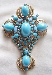 Turquoise Cabochons Brooch