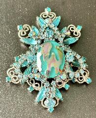 Turquoise Cabochons Multi-Color/Shaded Brooch
