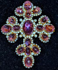 Pink Cabochons Plastic Brooch