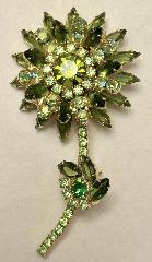 Green Navettes Brooch