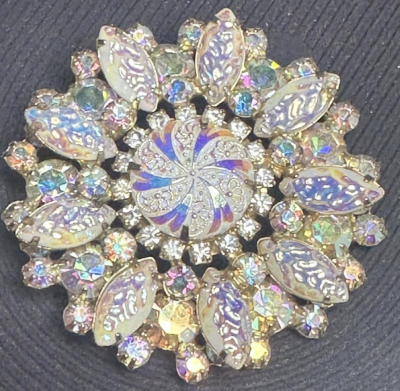 Front view of AB Cabochons Molded/Cut Brooch