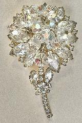 Clear Navettes Brooch