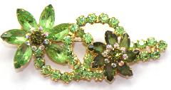 Green Navettes Brooch