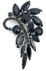 Black (jet) Navettes Brooch