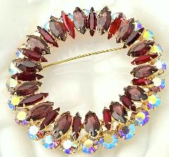 Red Navettes Brooch