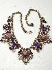 Multiple Colors Cabochons Molded/Cut Necklace