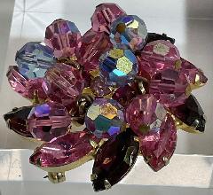 Purple (cardinal) Navettes Brooch