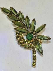 Green Navettes Brooch