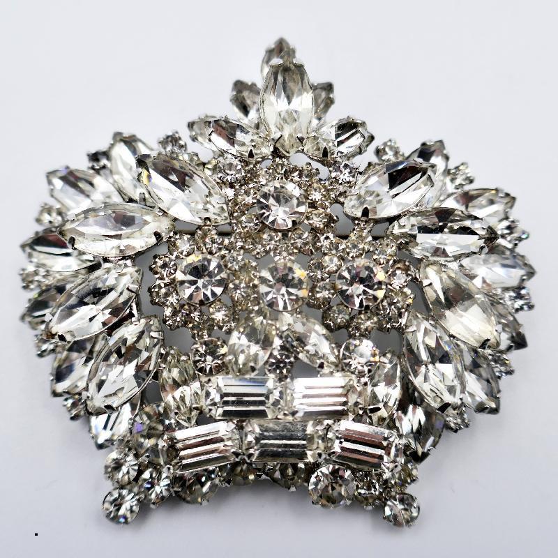 Front view of Clear Baguettes Brooch