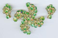 Green Chatons Only Brooch