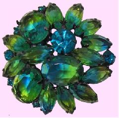 Multiple Colors Oval Multi-Color/Shaded Brooch
