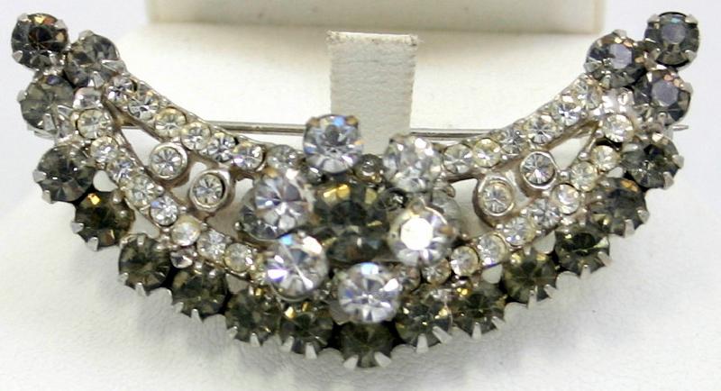 Front view of Gray (black Diamond) Chatons Only Brooch