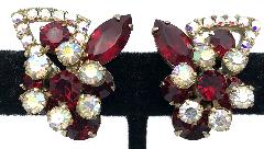 Red Navettes Earrings Clip