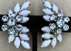 Blue Cabochons Earrings Clip