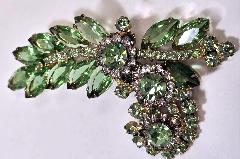 Green Navettes Brooch