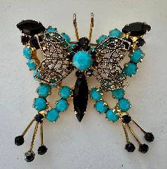 Multiple Colors Navettes Brooch