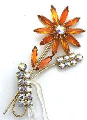 Orange Navettes Brooch