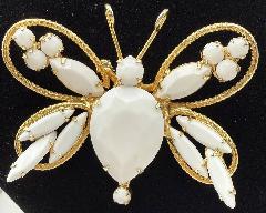 White (chalk Or Milk) Pear Brooch