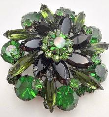 Green Navettes Brooch
