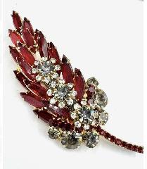 Red Navettes Brooch