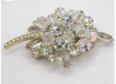 Clear Navettes Brooch