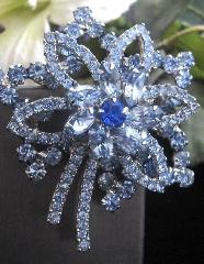 Blue Navettes Brooch